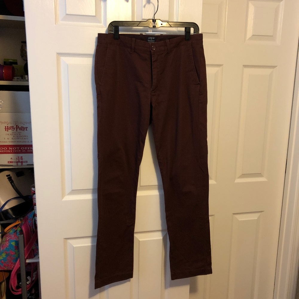 Maroon J Crew Sutton Chinos